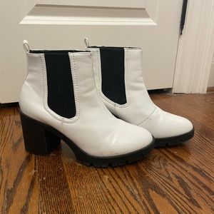 White ankle booties